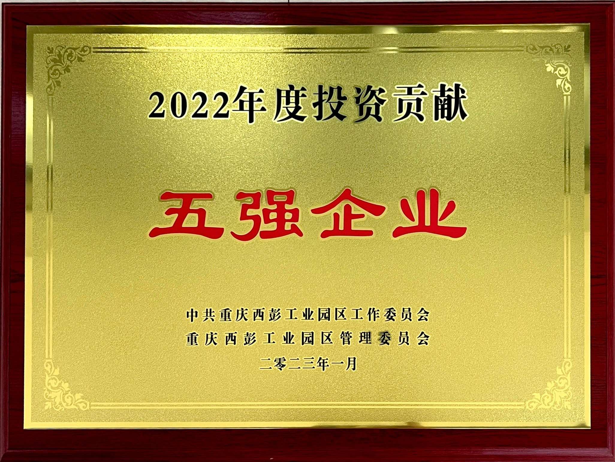 2022年度投資貢獻(xiàn)“五強(qiáng)企業(yè)”